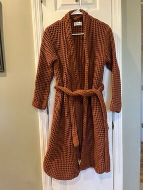 Happy Place Weightless Waffle Robe - 100% Organic Turkish Cotton - Terracotta M